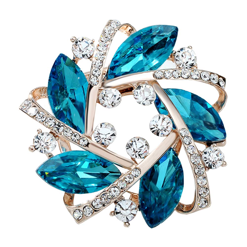 Shining Brooch Pin for Women Brides Elegant Pin Brooches Blue #J