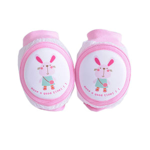 Elastic Unisex Baby Crawling Knee Pads Breathable Safety Protector Non Skid Knee Braces Pink (Rabbit)