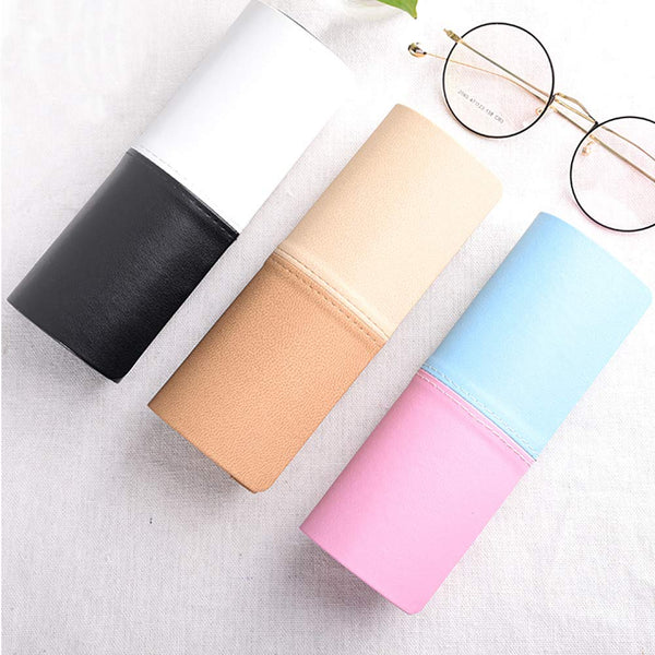 Fresh Style Fashion Eyeglasses Case with Magnetic Clasp Sunglasses Case Beige + Tan