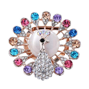 Shining Brooch Pin for Women Brides Elegant Pin Brooches Colored Peacock