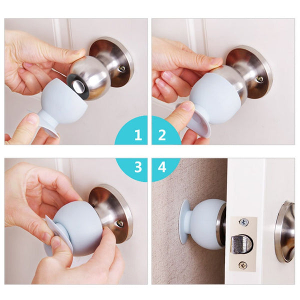 2 Pack Round Silicone Door knob Cover Child Safety Cover Door Handle Cover Knob Cover Blue