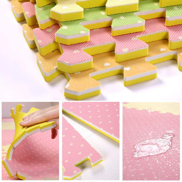 9 PCS of Waterproof Crawling/Puzzle Foam Mats Kids&Baby Foam Play Mats, Bird Pink