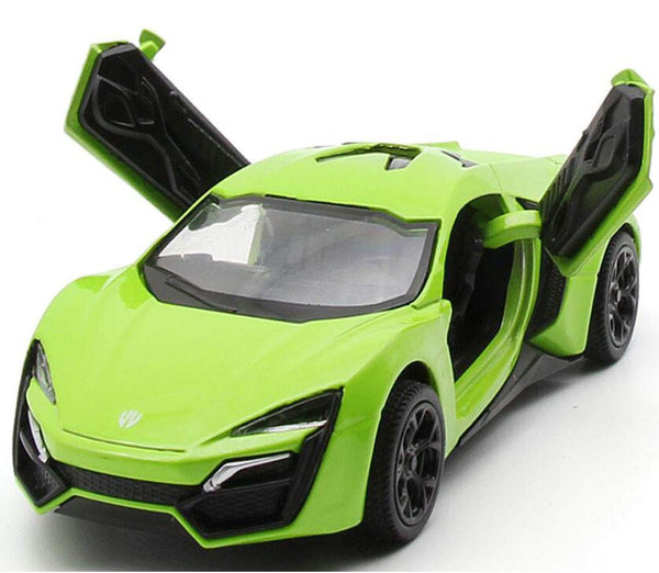 1/36 Lykan Alloyed Car Model Child's Toy Cars with Light and Sound Best Gift, Green