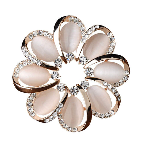 Shining Brooch Pin for Women Brides Elegant Pin Brooches Flower Shape