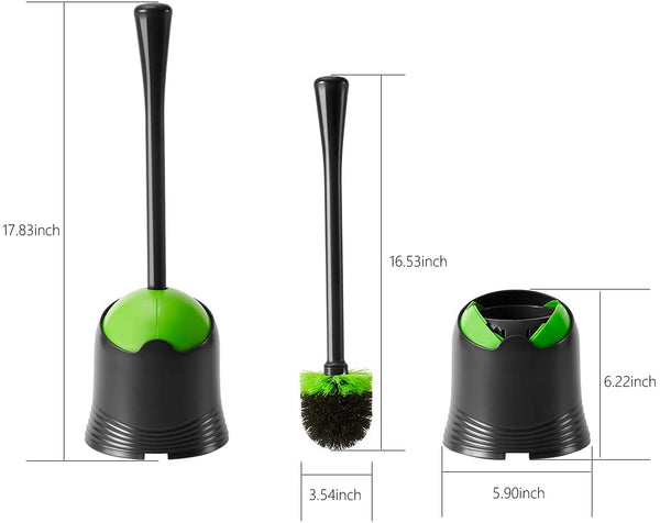 SANGFOR Toilet Brush with Holder, Drip-free Design, Hideaway Design, Compact Storage, for Deep Cleaning in the Bathroom