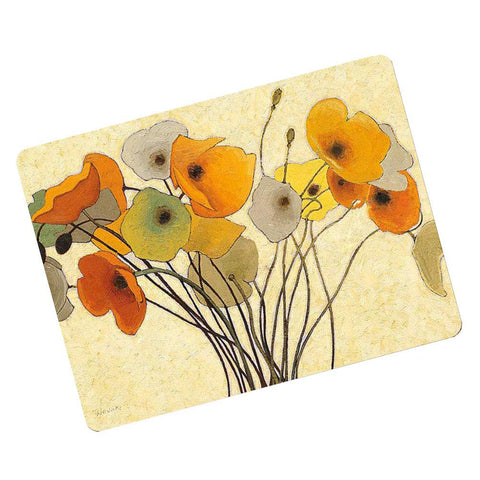 1PCS Vintage Cork Placemats Hardboard Placemats Durable Heat Resistant Placemat, Watercolor Flower