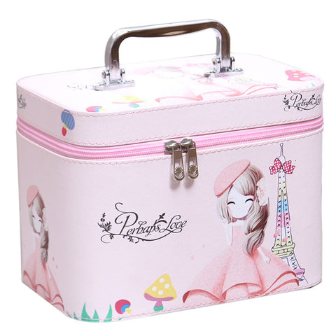 Multication Cosmetic Case Portable Large Capacity Travel Bag Fashion Cute Princess Print Toiletries Bag Organizer