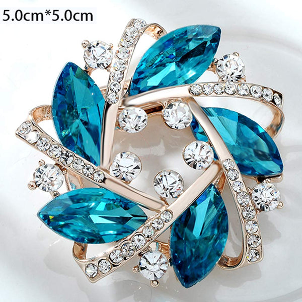 Shining Brooch Pin for Women Brides Elegant Pin Brooches Blue #J