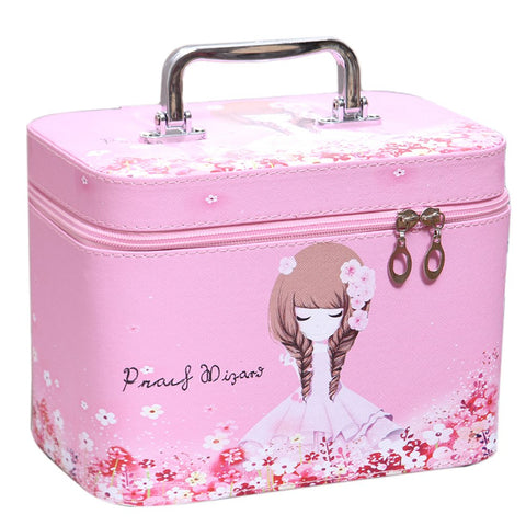 Multication Cosmetic Bags Portable Travel Bag Fashion Dreamy Maiden Toiletries Bag Organizer Pink