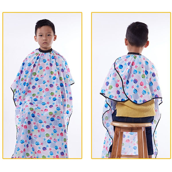 Professional Salon Client Gown Robes Cape Cute Fishes Print Salon Cape for Kids