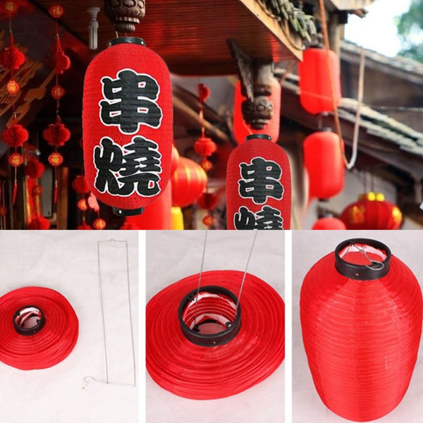 Set of 2 Traditional Japanese Style Red Hanging Lantern Sushi Restaurant Decorations Festive Hanging Lamp #7