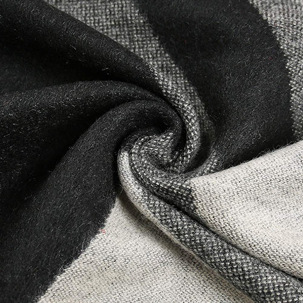 Men's Casual Scarf Winter Warmth Scarf Fashion Knit Scarves Soft Thicken Muffler with Tassels B8